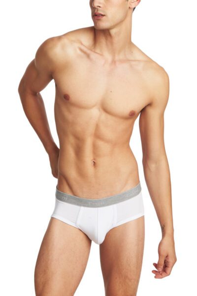 Chiseled Model in Classic White Briefs